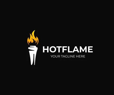 Cup with torch logo template. Torch flame vector design Stock Illustration