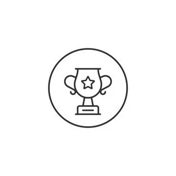 Cup Trophy Icon Logo. Vector Illustration. Stock Illustration