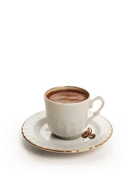 Cup of Turkish coffee with clipping path Stock Photos