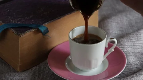 A cup of Turkish coffee on the table Stock-Footage 172536644