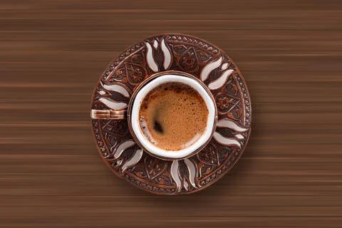 Cup of Turkish Coffee on Table Stock-Fotos