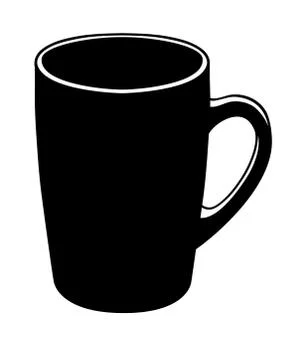 Cup -vector black silhouette for logo, menu. Cookware black silhouette pictogram Illustrazione stock