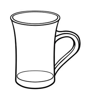 Cup - a vector linear picture for coloring. Outline. Hand drawing. Mug Stock Illustration