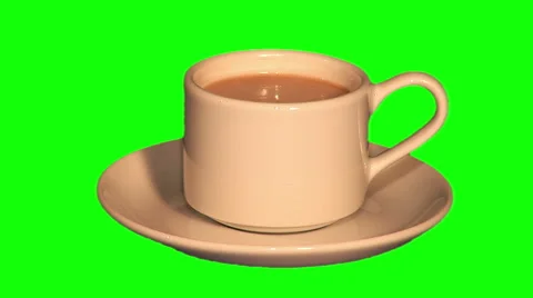 Cup of white coffee on saucer Stock Footage 46566694