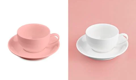 Cup on white &amp; red background Stock Photos