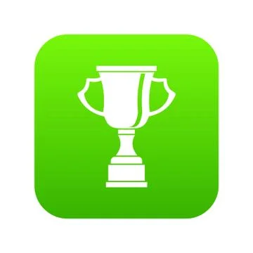 Cup for win icon digital green Illustrazione stock