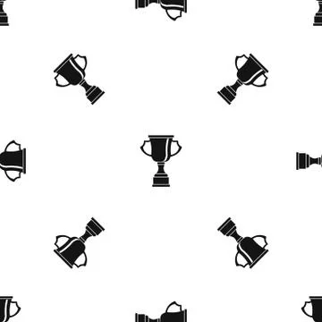 Cup for win pattern seamless black Stock Illustration