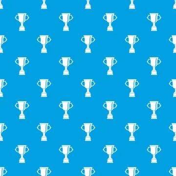 Cup for win pattern seamless blue Illustrazione stock