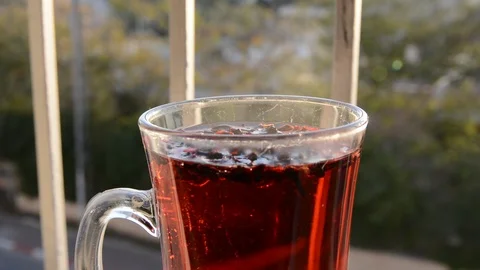 Cup on window sill with lockable tea 動画素材 124747828