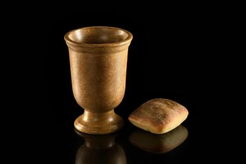 Cup of Wine and Bread Stock Photos