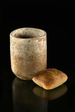 Cup of Wine and Bread Stock Photos