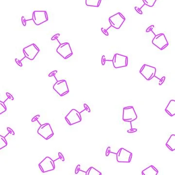 Cup wine glass vector seamless pattern 스톡 일러스트