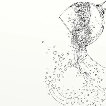 Cup with wine that jumps Stock Illustration