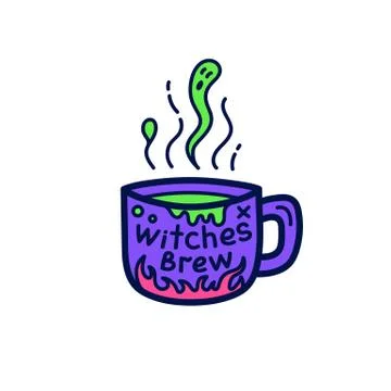 Cup of witch brew for Halloween. Stock-Illustration