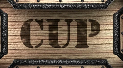 Cup on wooden stamp Stock-Footage 8764091