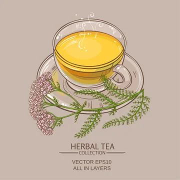 Cup of yarrow tea Stock Illustration