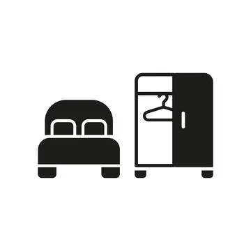 Cupboard and bed set icon vector Illustrazione stock