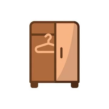 Cupboard bedroom icon vector basic design Illustrazione stock
