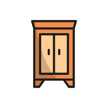 Cupboard bedroom icon vector basic design Illustrazione stock