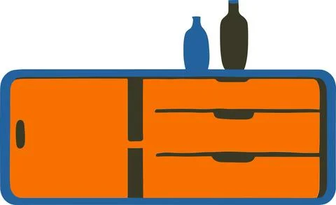 Cupboard flat style isolate on background 库存插图