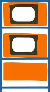 Cupboard flat style isolate on background 库存插图