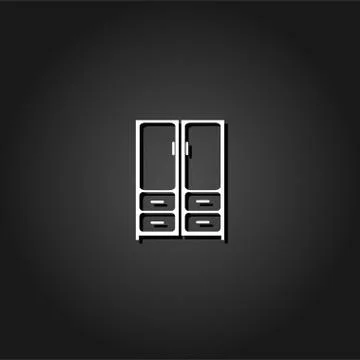 Cupboard icon flat. Stock Illustration
