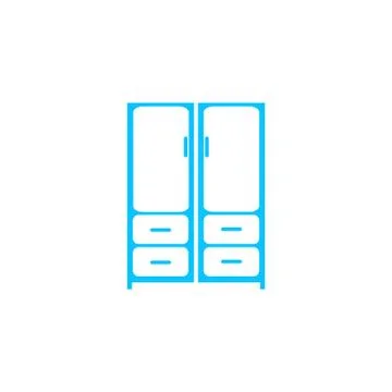 Cupboard icon flat. Stock Illustration