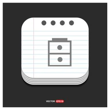 Cupboard Icon Gray icon on Notepad Style template Vector EPS 10 Free Icon 스톡 일러스트