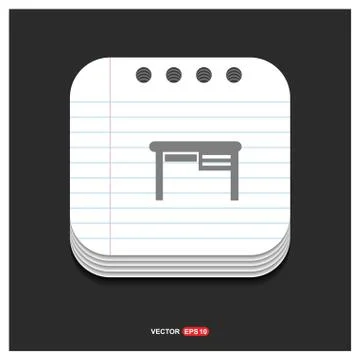 Cupboard Icon Gray icon on Notepad Style template Vector EPS 10 Free Icon Stockillustratie