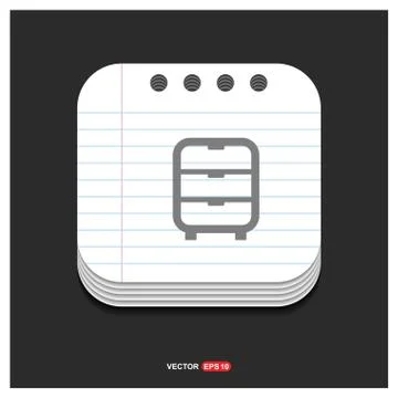 Cupboard Icon Gray icon on Notepad Style template Vector EPS 10 Free Icon Stock Illustration