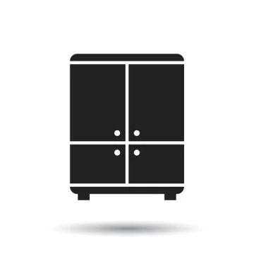 Cupboard icon on white background. Modern flat pictogram for business, market Stock Illustration