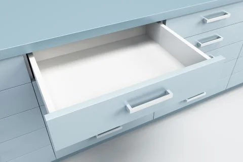 Cupboard with opened drawer Stock Illustration