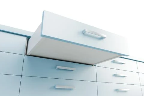 Cupboard with opened drawer Stock Illustration