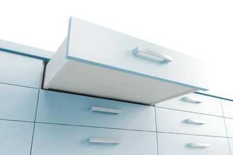 Cupboard with opened drawer Stock Illustration