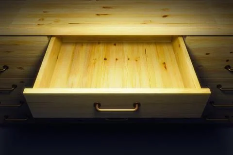 Cupboard with opened drawer Stock Illustration