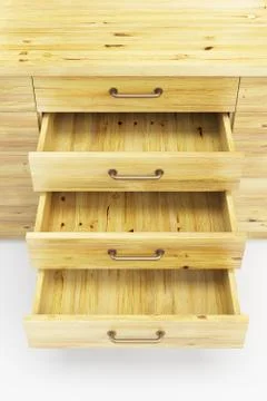 Cupboard with opened drawers Stock Illustration