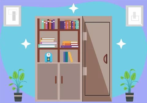 Cupboard Vector Style Illustration Illustrazione stock