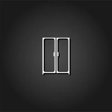 Cupboard wardrobe icon flat. Stock Illustration