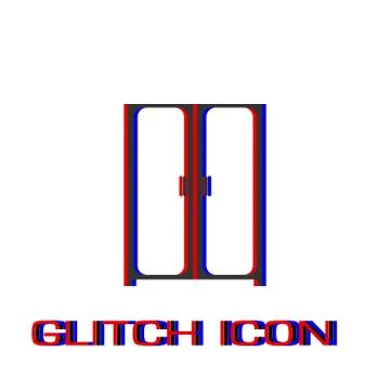 Cupboard wardrobe icon flat. Stock Illustration