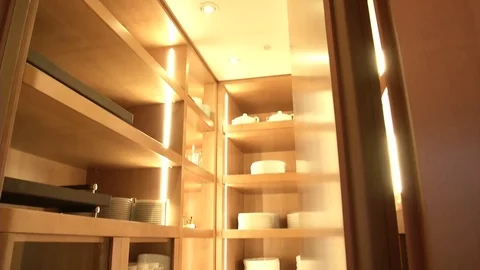 Cupboards on a yacht Video stock 72143267