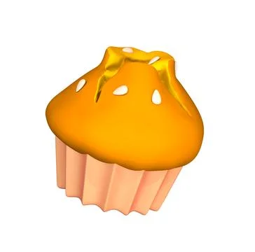 Cupcake 3d icon. Stock Illustration
