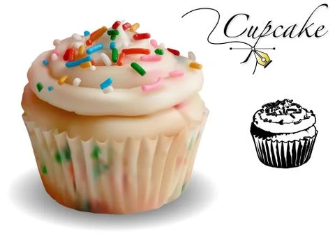 Cupcake 3D Vector Set Stock Illustration
