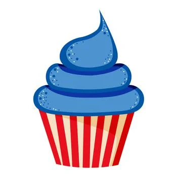 Cupcake 4th of July Celebration vector illustration isolated Stock Illustration