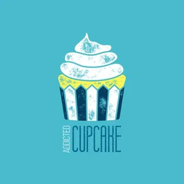 CupCake Addicted Vector T-Shirt Design Stock Illustration