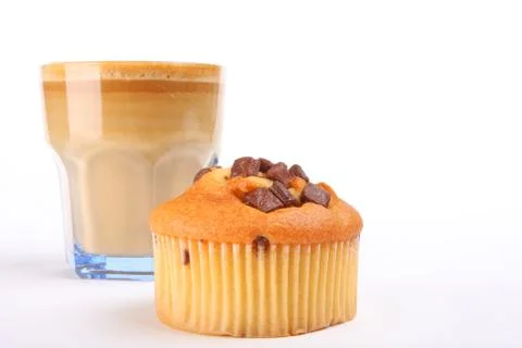 Cupcake and coffee Stock Photos
