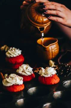 Cupcake And Tea Stock Photos
