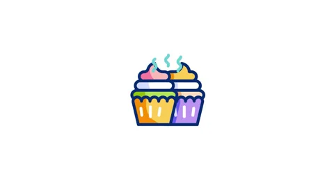 Cupcake Animated Icon Stock Footage 320341511