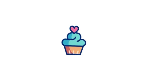 Cupcake Animated Icon Stock Footage 320341521