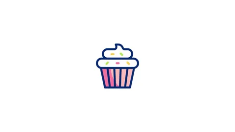 Cupcake Animated Icon Stock Footage 320341531