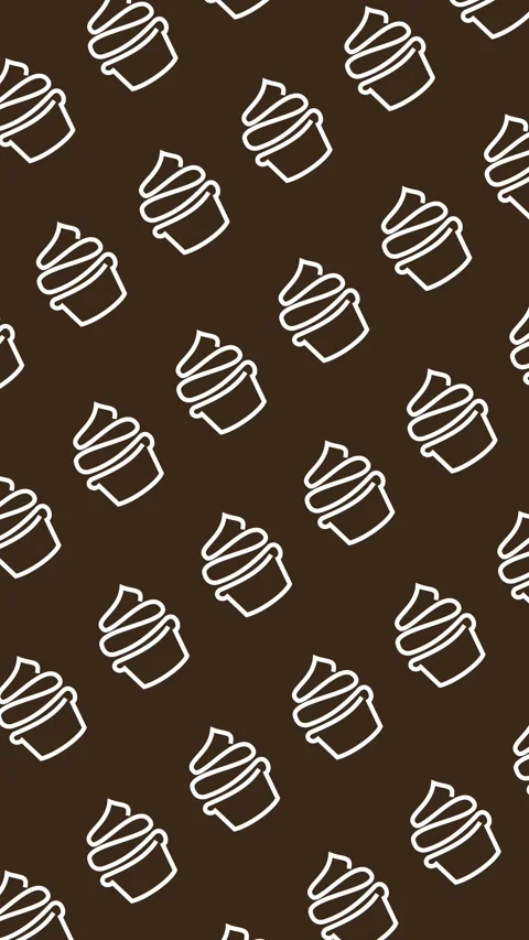 Cupcake bakery pattern with seamless frosted cupcake line art icons background Stock Footage 334733665